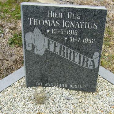 FERREIRA Thomas Ignatius 1916-1992