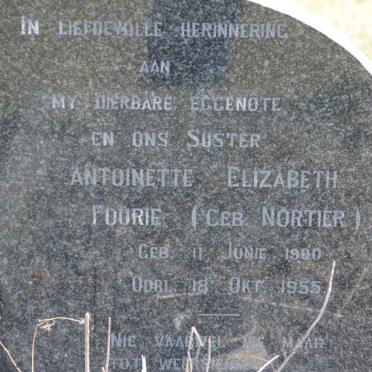 FOURIE Antoinette Elizabeth nee NORTIER 1900-1955