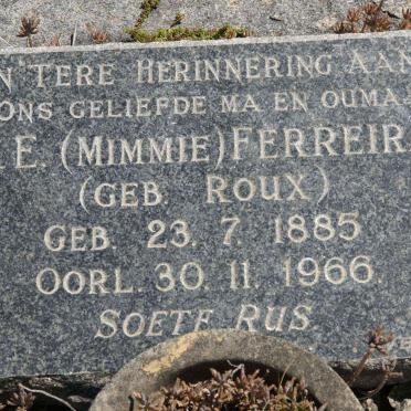 FERREIRA M.E. nee ROUX 1885-1966