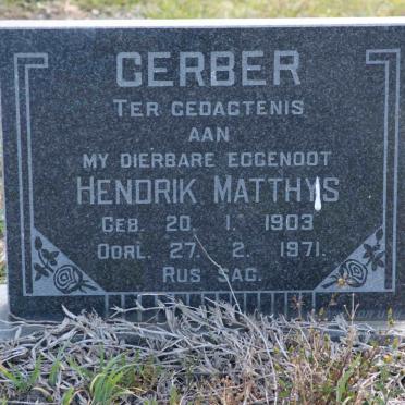 GERBER Hendrik Matthys 1903-1971