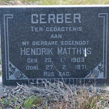 GERBER Hendrik Matthys 1903-1971