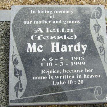 HARDY Aletta, Mc 1915-1999