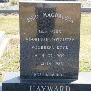 HAYWARD Enid Magdalena voorheen KOCK nee ROUX 1909-1983