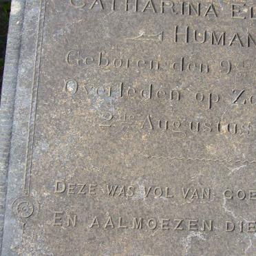 HUMAN Matthys Gerhardus -1875 &amp; Catharina Elisabet 1803-1874