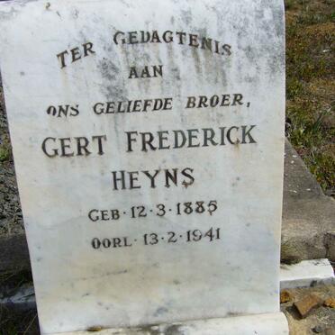 HEYNS Gert Frederick 1885-1941