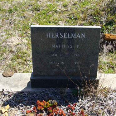 HERSELMAN Matthys P. 1921-1981 &amp; Esther 1908-1978 