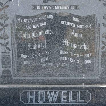 HOWELL John Lawrence 1889-1964 &amp; Anna Margaretha 1897-1966 :: HOWELL George 1921-1970 