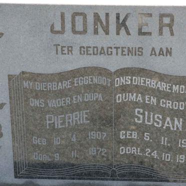 JONKER Pierrie 1907-1972 &amp; Susan 1916-1997