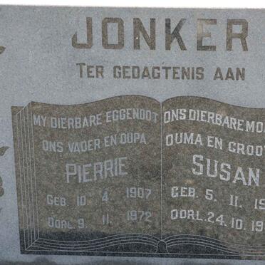 JONKER Pierrie 1907-1972 &amp; Susan 1916-1997