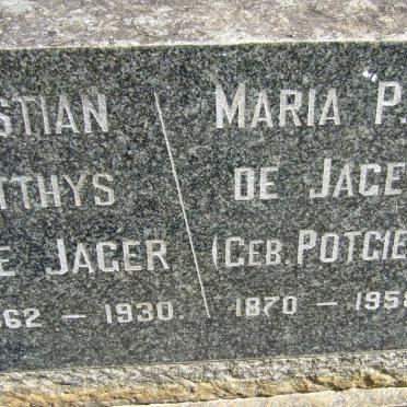 JAGER Christian Matthys, de 1862-1930 &amp; Maria P. POTGIETER 1870-1958