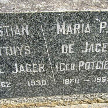 JAGER Christian Matthys, de 1862-1930 &amp; Maria P. POTGIETER 1870-1958