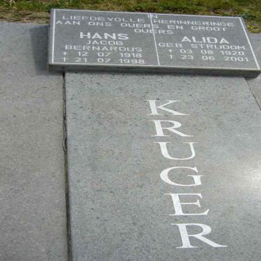 KRUGER Jacob Bernardus 1918-1998 &amp; Alida STRYDOM 1920-2001