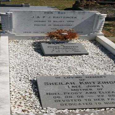 KRITZINGER J.A.P.J. 1900-1955 &amp; Sheilah JUBB 1908-2000 :: GOUVEIA Peggy nee KRITZINGER 1937-1995