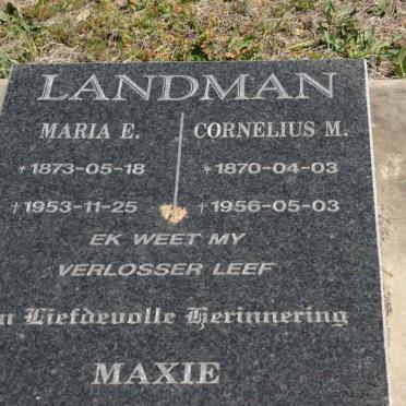 LANDMAN Cornelius M. 1870-1956 &amp; Maria E. 1873-1953