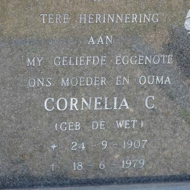 LOMBAARD Cornelia C. nee DE WET 1907-1979