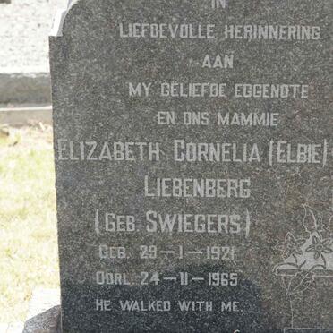 LIEBENBERG Elizabeth Cornelia nee SWIEGERS 1921-1965