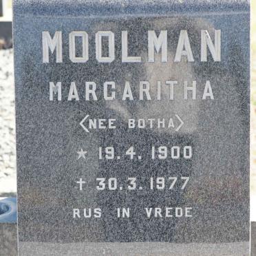 MOOLMAN Margaretha nee BOTHA 1900-1977