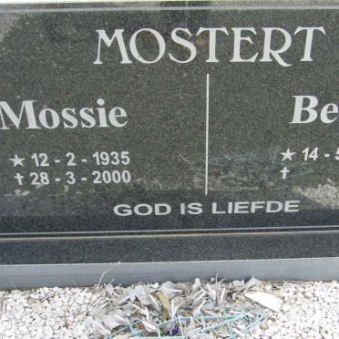 MOSTERT Mossie 1935-2000 &amp; Bettie 1932-