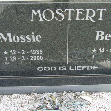 MOSTERT Mossie 1935-2000 &amp; Bettie 1932-