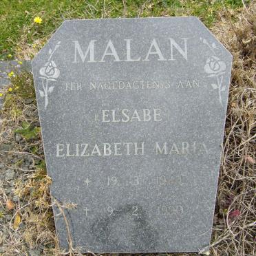 MALAN Elizabeth Maria 1944-1990