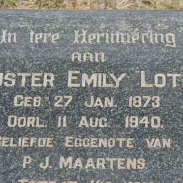 MAARTENS Emily nee LOTZ 1873-1840