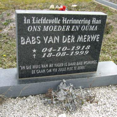 MERWE Babs, van der 1918-1999