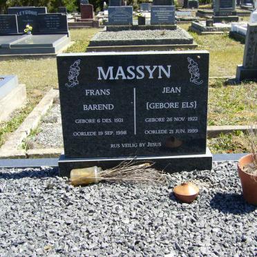 MASSYN Frans Bernard 1921-1998 &amp; Jean ELS 1922-1999