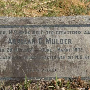 MULDER Adriaan G. 1871-1942