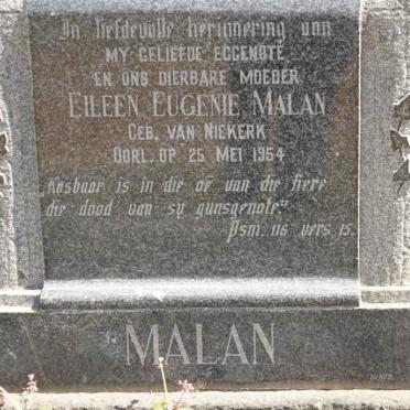 MALAN Eileen Eugenie nee VAN NIEKERK -1954