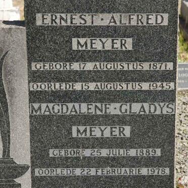 MEYER Ernest Alfred 1871-1945 &amp; Magdalena Gladys 1889-1978