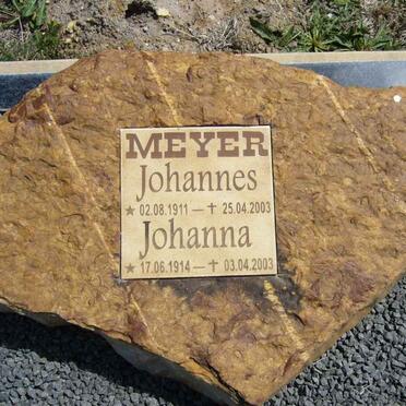 MEYER Johannes 1911-2003 &amp; Johanna 1914-2003