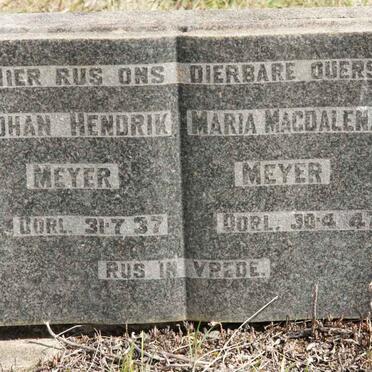MEYER Johan Hendrik -1937 &amp; Maria Magdalena -1947