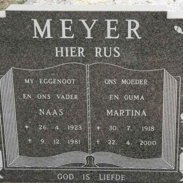 MEYER Naas 1923-1981 &amp; Martina 1918-2000