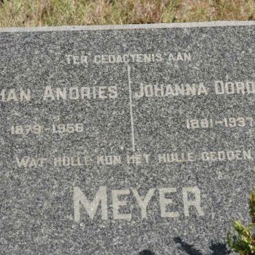 MEYER Johan Andries 1879-1956 &amp; Johanna Dorothea 1881-1937