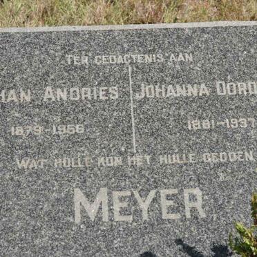 MEYER Johan Andries 1879-1956 &amp; Johanna Dorothea 1881-1937