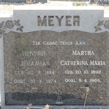 MEYER Hendrik Jeremias 1884-1974 &amp; Martha Catherina Maria 1892-1966