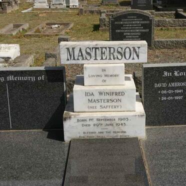 MASTERSON Ida Winifred nee SAFFERY 1903-1943 :: MASTERSON David Ambrose  1941-1997