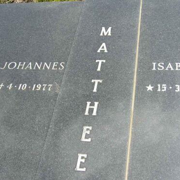 MATTHEE Jurgens Johannes 1907-1977 &amp; Isabella Maria 1916-2005