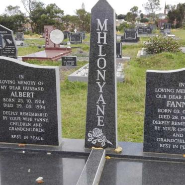 MHLONYANE Albert 1924-1994 &amp; Fanny 1929-2013