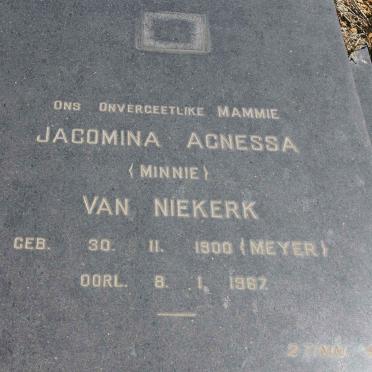 NIEKERK Jacomina Agnessa, van nee MEYER 1900-1967