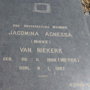 NIEKERK Jacomina Agnessa, van nee MEYER 1900-1967