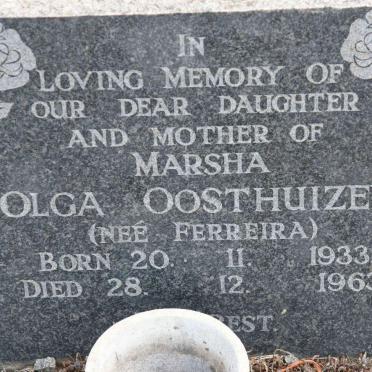 OOSTHUIZEN Marsha Olga nee FERREIRA 1933-1963
