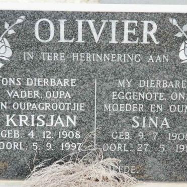 OLIVIER Krisjan 1908-1997 &amp; Sina 1908-1984