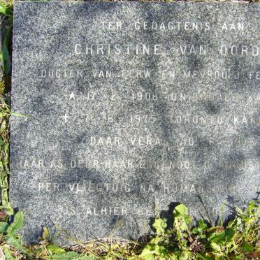 OORDT Christine, van nee FERREIRA 1908-1975
