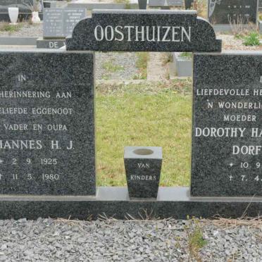 OOSTHUIZEN Johannes H.J. 1925-1980 &amp; Dorothy Hazel Shirley DORFLING 1930-2002