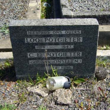POTGIETER Loo 1876-1947 &amp; C.E. VAN ONSELEN 1877-1948