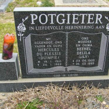 POTGIETER Hercules du Plessis 1910-1989 &amp; Bethel Delila 1905-1995