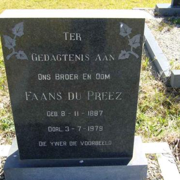 PREEZ Faans, du 1887-1979