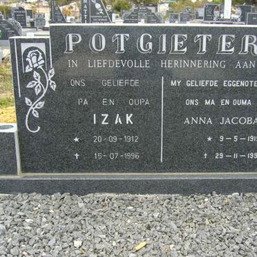 POTGIETER Izak 1912-1996 &amp; Anna Jacoba 1915-1991