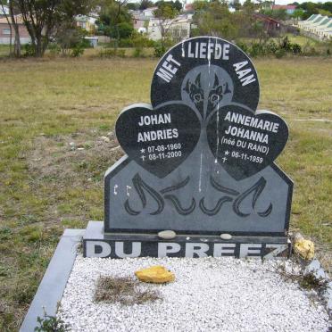 PREEZ Johan Andries, du 1960-2000 &amp; Annemarie Johanna DU RAND 1959-